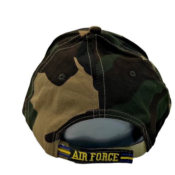 USAF United States Air Force Camo Hat Cap Scrambled Eggs Adjust Patch Embroidery - Picture 3 of 5